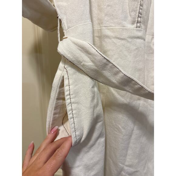 Ashley Stewart NWT Ivory Denim Button Down Western Dress - Picture 5 of 6